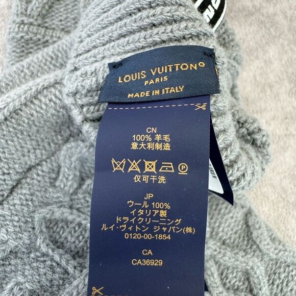 Men’s Louis Vuitton Gray Cable Knit Wool Socks NEW - Picture 11 of 11